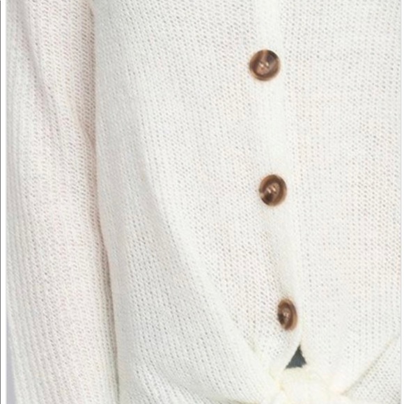 Button Front Tie Sweater - Picture 4 of 6